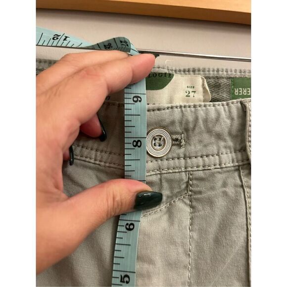 Anthropologie the Wanderer Boho cropped pants eyelet cotton sage green 27 - Picture 8 of 9